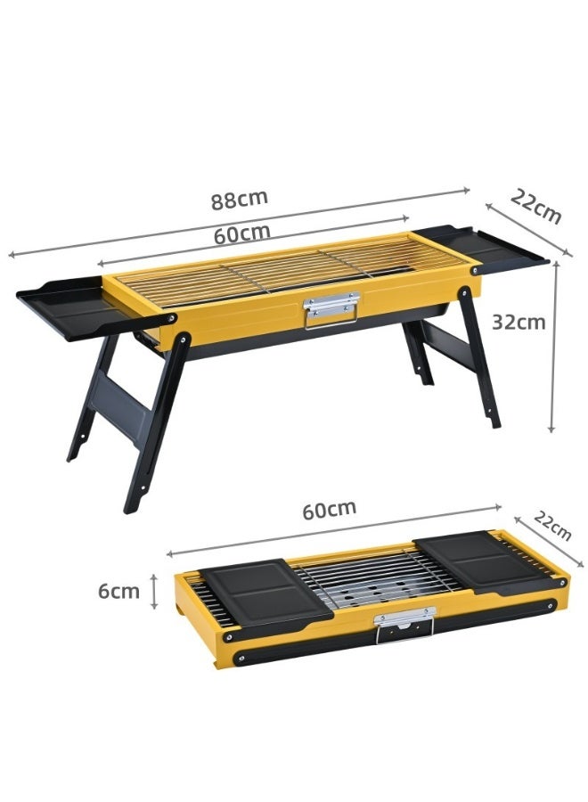 والالا شواية فحم صغيرة الحجم من الفولاذ المقاوم للصدأ قابلة للطي - مثالية للطهي في الهواء الطلق والتخييم والنزهات | تصميم محمول على الطاولة مع حقيبة حمل - Image 5