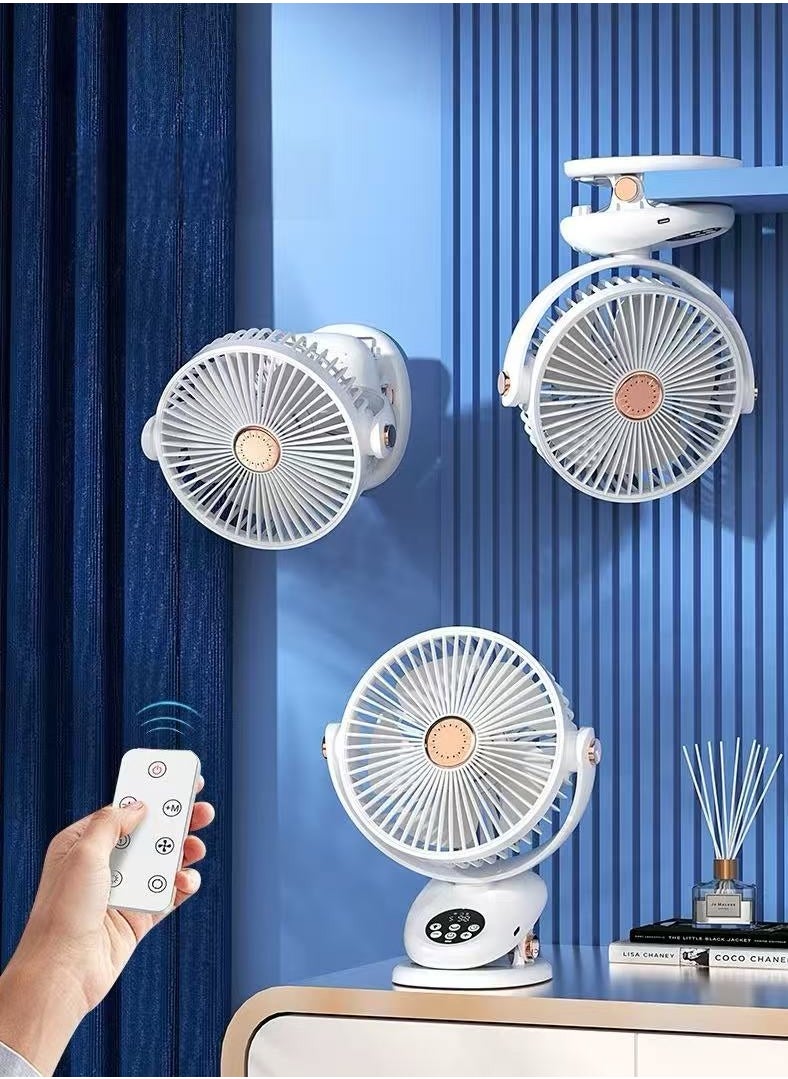 Generic Mini Fan Small, Clip Fan, Table Fan, USB Fan 5 Speeds and Strong Airflow | 3-speed Adjustable Light | Aroma Diffuser Pad Slot for Baby Stroller, Outdoor Camping, Desktop, Bedroom, Living Room, Office(F2)  - Image 1