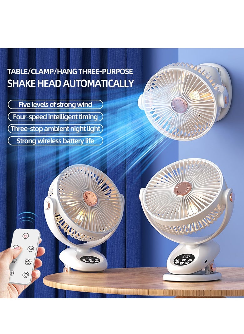 Generic Mini Fan Small, Clip Fan, Table Fan, USB Fan 5 Speeds and Strong Airflow | 3-speed Adjustable Light | Aroma Diffuser Pad Slot for Baby Stroller, Outdoor Camping, Desktop, Bedroom, Living Room, Office(F2)  - Image 2
