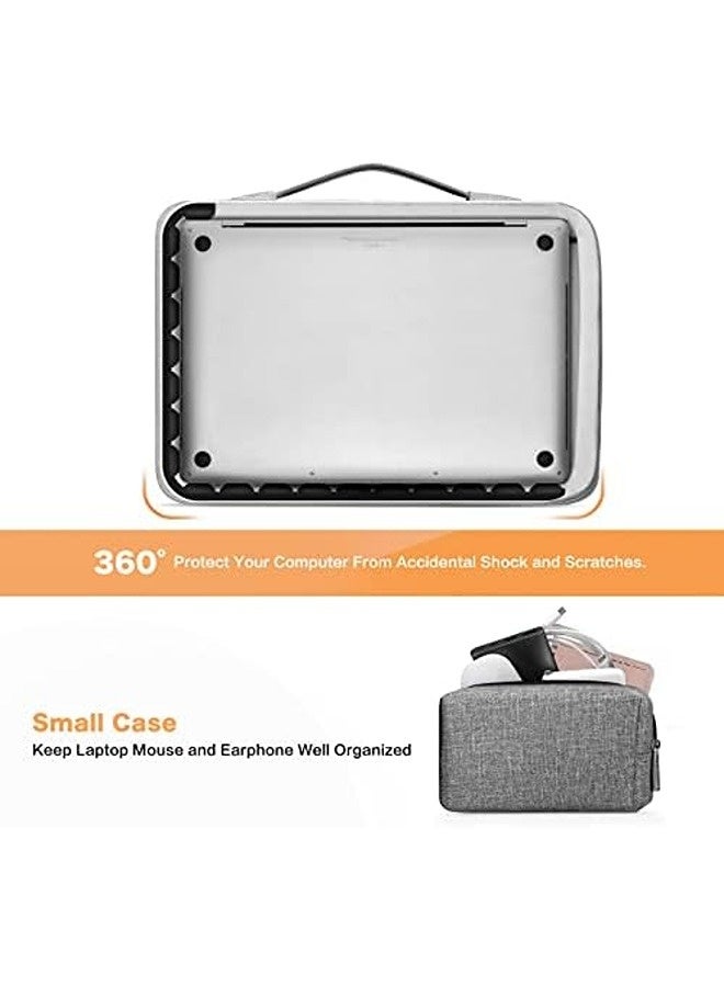 13–13.3 Inch 360 Protective Vertical Sleeve | Laptop Bag with Small Case & Trolley Belt – Gray