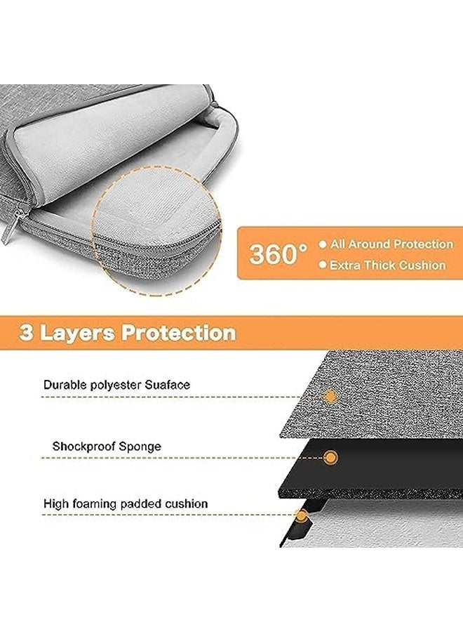 13–13.3 Inch 360 Protective Vertical Sleeve | Laptop Bag with Small Case & Trolley Belt – Gray