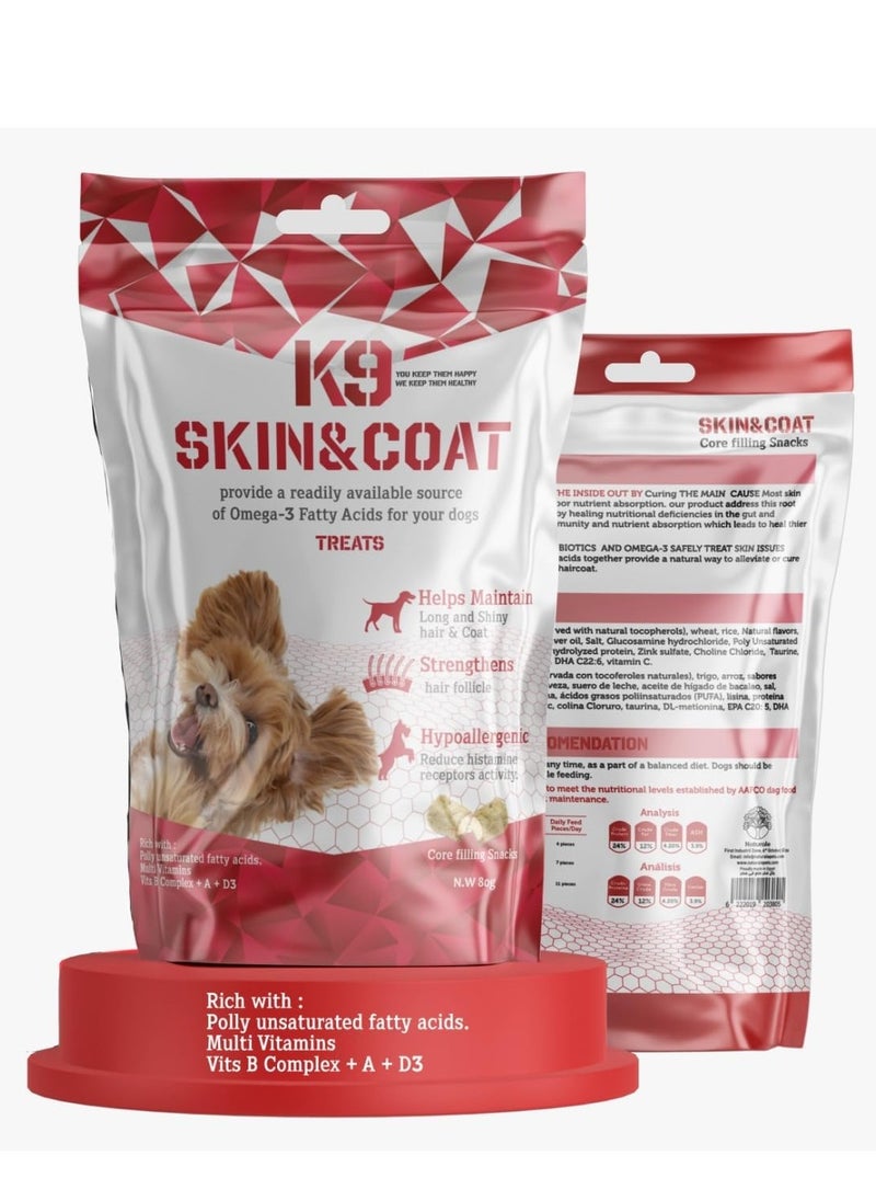K9 Holistic Health Skin & Coat Treats for Dogs - Specialized Wellness Series, 80g 