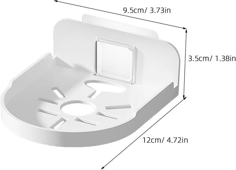 Wall Mount Shelf for Monitor Bracket, White Round No-Drill Adhesive Mini Shelf for Bathroom Storage, Space-Saving Wall Organizer for Small Items - Image 3