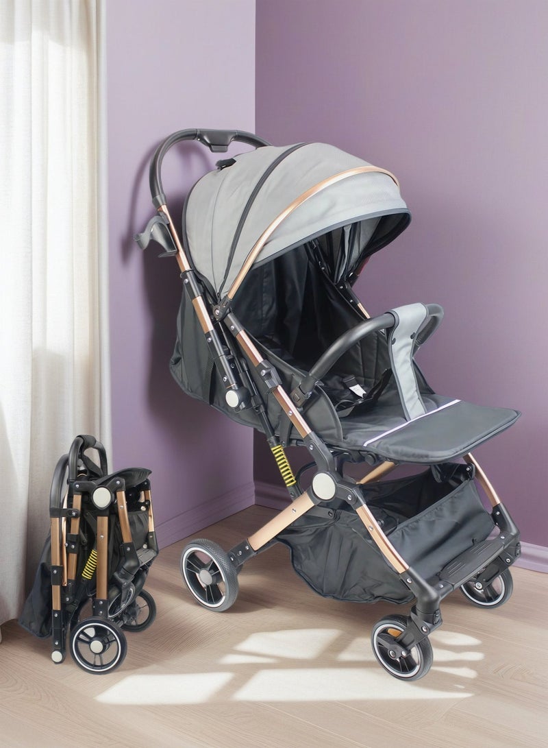 Foldable Two-way One-click Ultra Lightweight Travel Stroller with Adjustable Canopy Foldable Storage Basket Comfortable Shock Absorbent Multi Position Reclining Seat NO.1105 - Image 1