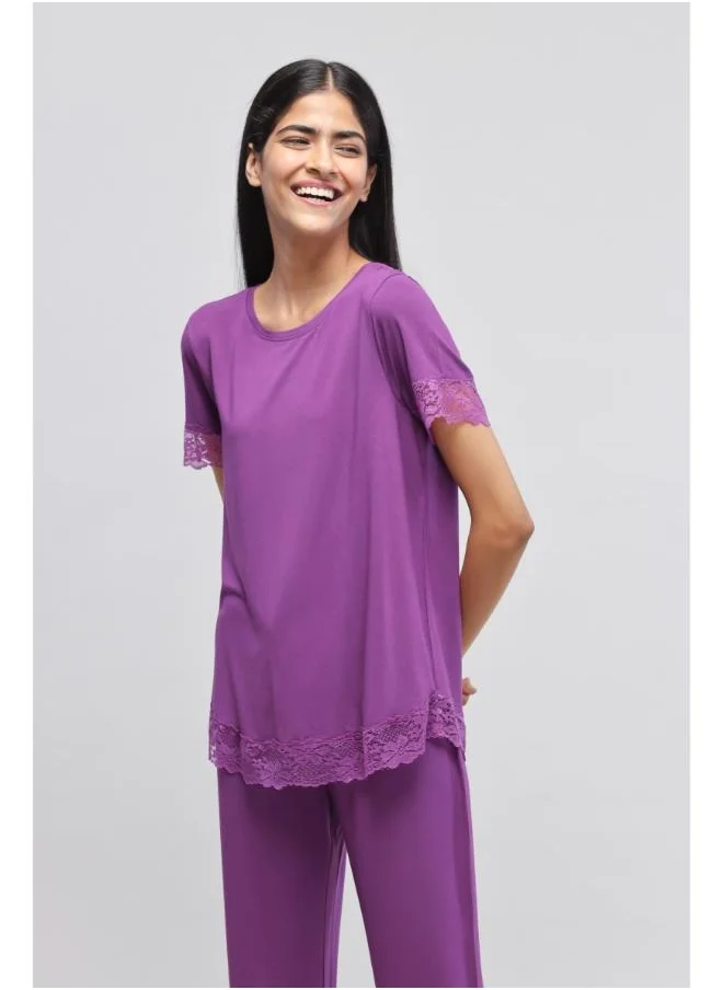 NeceSera Dreamy Purple Lace Top