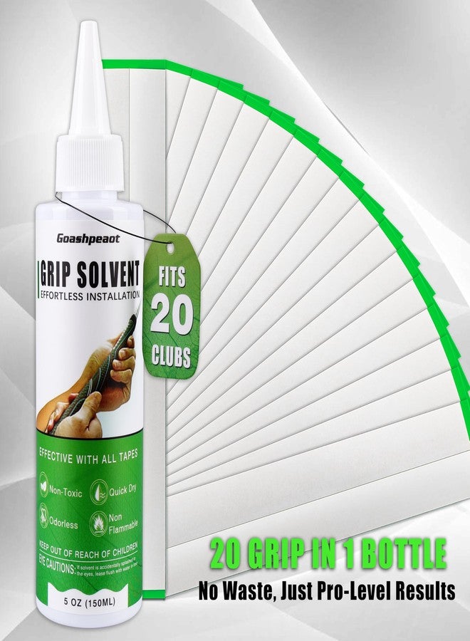 Goashpeaot Professional Golf Grip Solvent, Inlcudes 5 oz Solvent and 20 Golf Grip Tapes, Regripping Fits 20 Golf Clubs (Premium Grip Kit) - Image 2