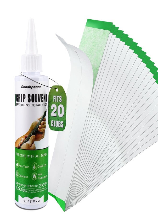 Goashpeaot Professional Golf Grip Solvent, Inlcudes 5 oz Solvent and 20 Golf Grip Tapes, Regripping Fits 20 Golf Clubs (Premium Grip Kit) - Image 1