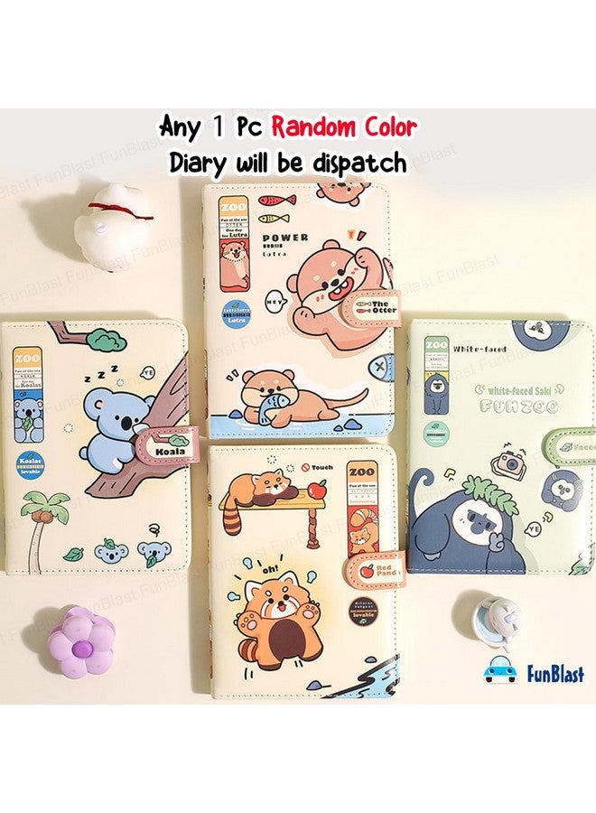 FunBlast FunBlast Kawaii 3D PU Leather Diary, Notebook Color Pages Diary with Magnetic Strap Lock, Journal Diary for Girls, Diary Set Notebooks for Girls, Size A5 (112 Pages) (Print May Vary) (Zoo)  - Image 3
