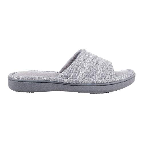 isotoner Women's Indoor/Outdoor Slip-on Space Knit Andrea Slide Slippers , Ash, 7-8 - Image 2