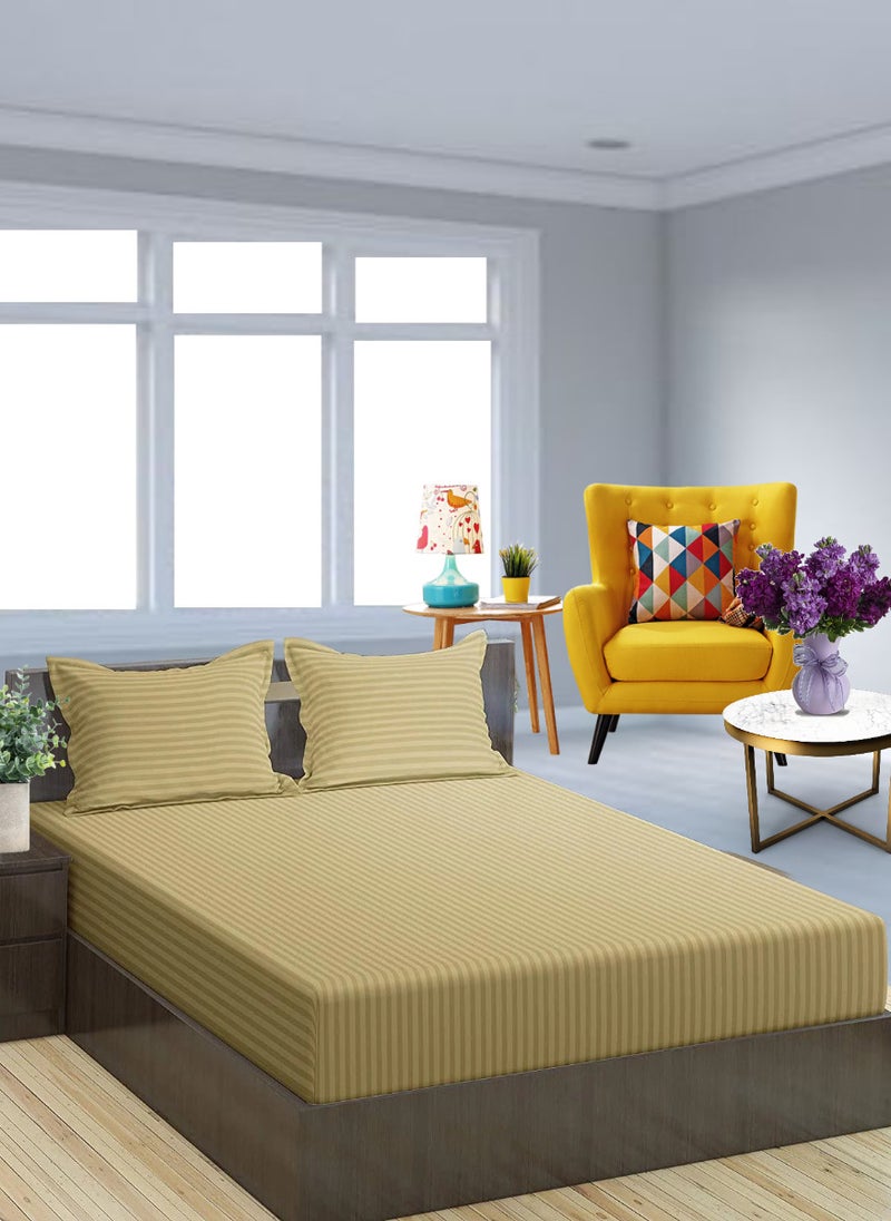 Blueberry Mushroom Striped Cotton 3 Piece Set Deep PocketBed Sheet Sets 150x200+20cm - Image 1