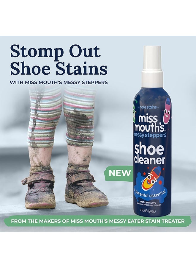 فوضى خطوات تنظيف الأحذية 120 مل، رذاذ جاهز لاستخدام تنظيف الأحذية الرياضية للمطاط والقماش والجلد لإزالة الأوساخ والعشب والقذائف - Image 2