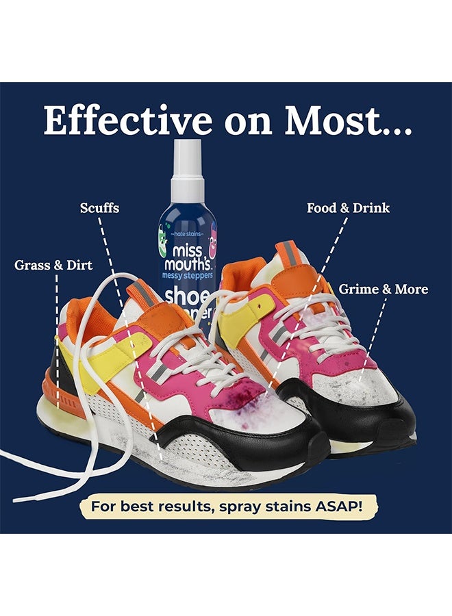 فوضى خطوات تنظيف الأحذية 120 مل، رذاذ جاهز لاستخدام تنظيف الأحذية الرياضية للمطاط والقماش والجلد لإزالة الأوساخ والعشب والقذائف - Image 3