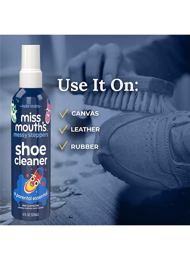فوضى خطوات تنظيف الأحذية 120 مل، رذاذ جاهز لاستخدام تنظيف الأحذية الرياضية للمطاط والقماش والجلد لإزالة الأوساخ والعشب والقذائف - Image 4