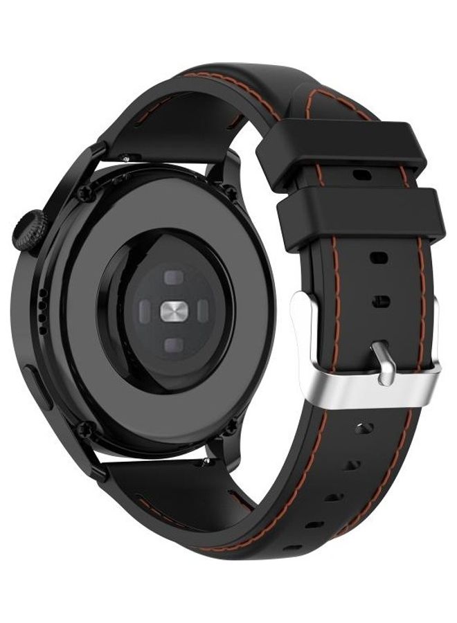 NIBEMINENT Silicone Replacement Strap Watchband For Huawei Watch 3 / Pro 22mm Black - Image 5