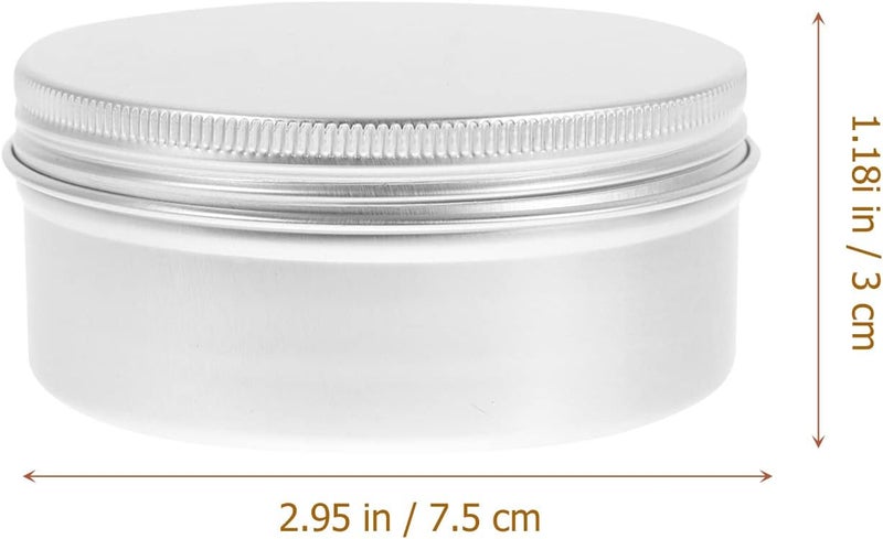 klarako 3Pcs Metal Tin Cans 100ml Round Empty Containers Soap Dish Dust- proof Soap Holders Box with Lid for Shower Bar Soap Tea Candy Silver - Image 2