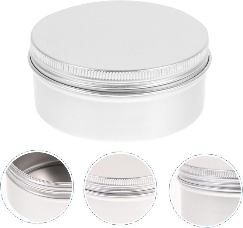 klarako 3Pcs Metal Tin Cans 100ml Round Empty Containers Soap Dish Dust- proof Soap Holders Box with Lid for Shower Bar Soap Tea Candy Silver - Image 3