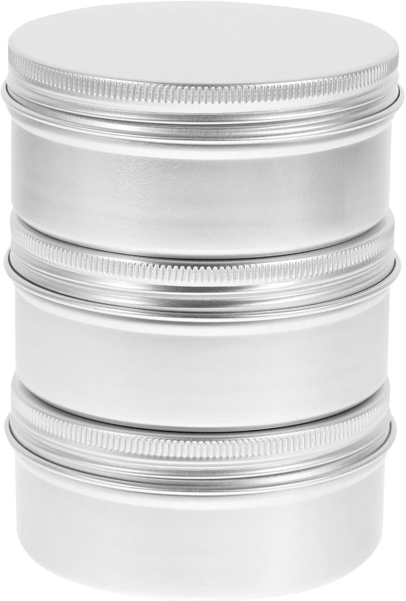 klarako 3Pcs Metal Tin Cans 100ml Round Empty Containers Soap Dish Dust- proof Soap Holders Box with Lid for Shower Bar Soap Tea Candy Silver - Image 4
