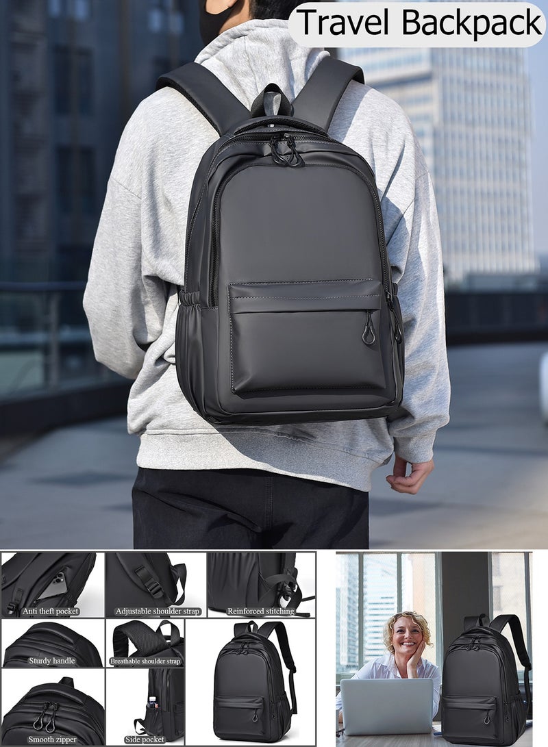 Qiccijoo Laptop Backpack,Business Travel Anti Theft Backpack Gift for Men Women,Slim Durable Water Resistant College School Bookbag Computer Bag Fits 15.6 Inch Laptop Notebook(Grey) - Image 5