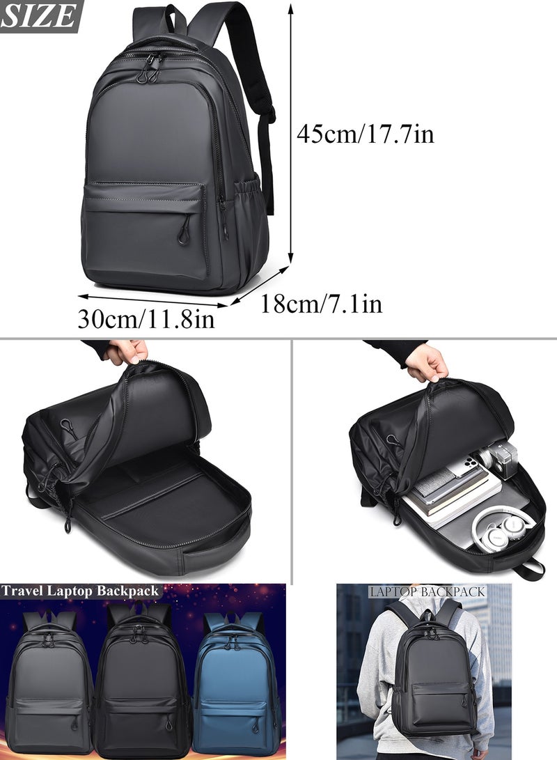 Qiccijoo Laptop Backpack,Business Travel Anti Theft Backpack Gift for Men Women,Slim Durable Water Resistant College School Bookbag Computer Bag Fits 15.6 Inch Laptop Notebook(Grey) - Image 2