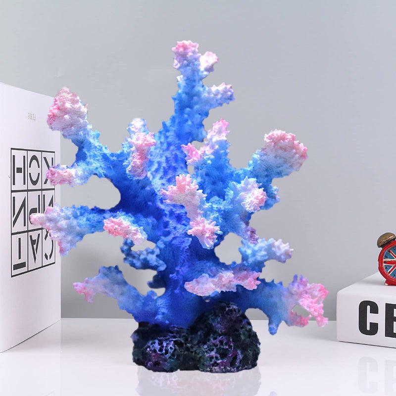 Tirifer Faux Artificial Coral Decor Resin Coral Statue Sculpture Nautical Tabletop Decoration for Beach Theme Party House Decorative