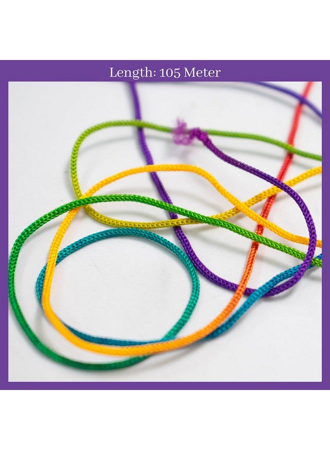 Embroiderymaterial 1 MM Thick Multicolor Nylon Thread/Dori for Jewellery Making, Bracelet Making, Craft, Sewing, Crochet, Macrame, Rakhi, (1Roll, 105 Meters) (Multicolor) - Image 4