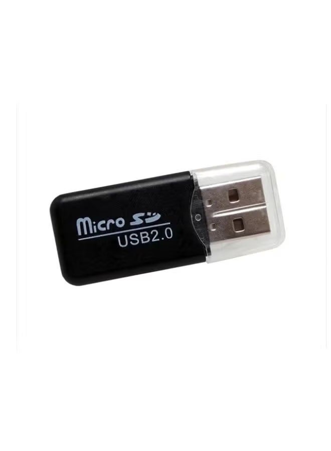 XiuWoo USB 2.0 Micro SD TF Card Reader T-High Speed Portable Flash Micro SD Card Reader SDXC TF USB 2.0 T-Flash MicroSD TransFlash Memory Card Reader Adapter Writer Mini Ice Cool for Android Phone Camera PDA MP3 MP4 PC Mac Tablet TV Box  Black - Image 2