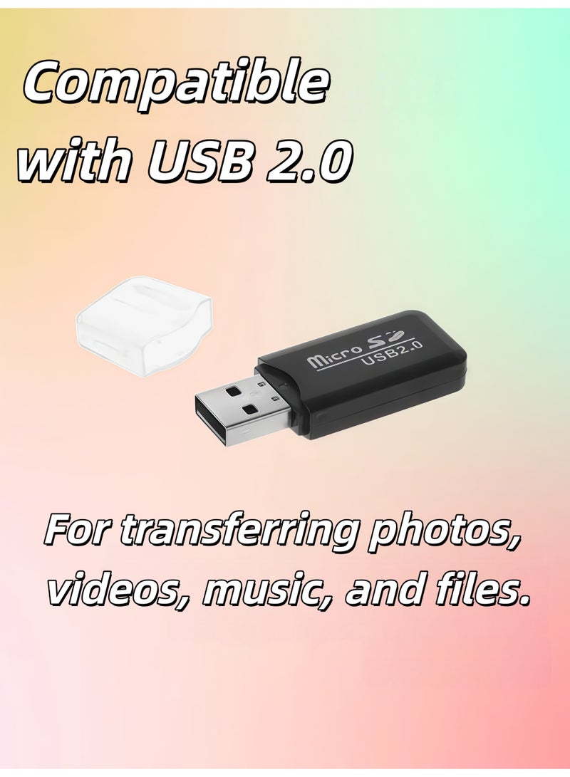 XiuWoo Card Reader,USB 2.0 Micro SD TF Card Reader,T-High Speed Portable Flash,Micro SD Card Reader, 2-in-1 SD Card Reader to USB Adapter, Memory Card Reader,for TF Micro SD SD,for Windows 7 Laptop(Black) - Image 3