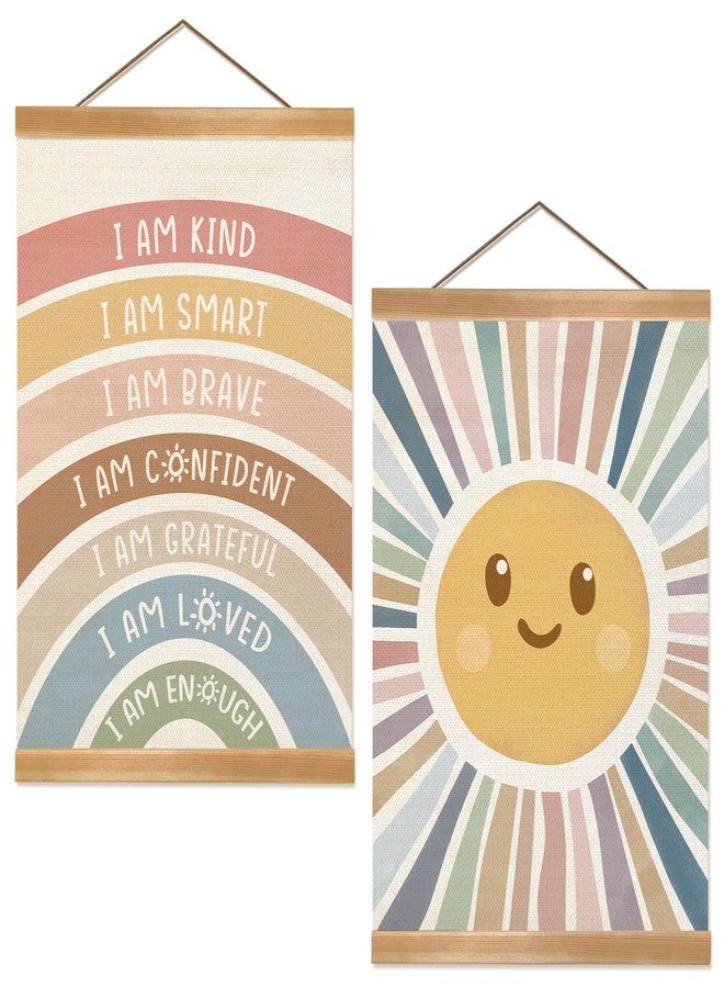 ZTGDA I Am Kind I Am Brave Wall Art,Positive Hanging Poster, Classroom Wall Art Decor, Rainbow Affirmations Poster for Kids Room Decor, Nursery,Playroom, Bedroom, Toddler Room Decoration(12x16inch) - Image 1