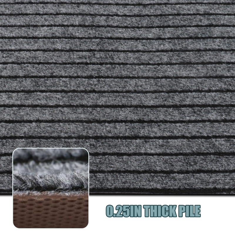 PENFHF Runner Rug 2 ft x6 ft, Outdoor/Indoor Rug with Rubber Backing Non Slip for Hallway, Kitchen, Patio, Laundry, RV, Entryway, Garage, Bathroom, Area Rug Carpet, Grey Strip, Customizablees - Image 4