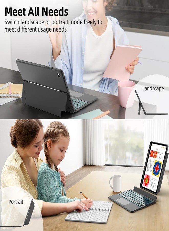 JUQITECH Trackpad Keyboard Case for Samsung Galaxy Tab S6 Lite 10.4" 2024/2022/2020, SM-P620/P625/P610/P613/P615/P619 Tablet Protector Case Kickstand with Magnetic Wireless Backlit Touchpad Keyboard - Image 3