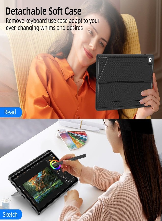 JUQITECH Trackpad Keyboard Case for Samsung Galaxy Tab S6 Lite 10.4" 2024/2022/2020, SM-P620/P625/P610/P613/P615/P619 Tablet Protector Case Kickstand with Magnetic Wireless Backlit Touchpad Keyboard - Image 4