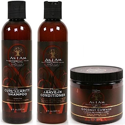 As I Am Naturally 3pcs Combo Deal Curl Shampoo LeaveIn Conditioner and Coconut CoWash Plus 1 free pencil by I Am