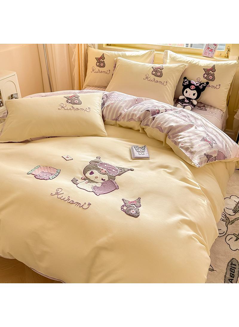 Bluejw Kuromi Anime Bedding Set 4 Piece 3D Cartoon Cute Printed Soft Microfiber Comforter Set with Zipper Closer Gifts for Kids Teenagers Adult - Image 1