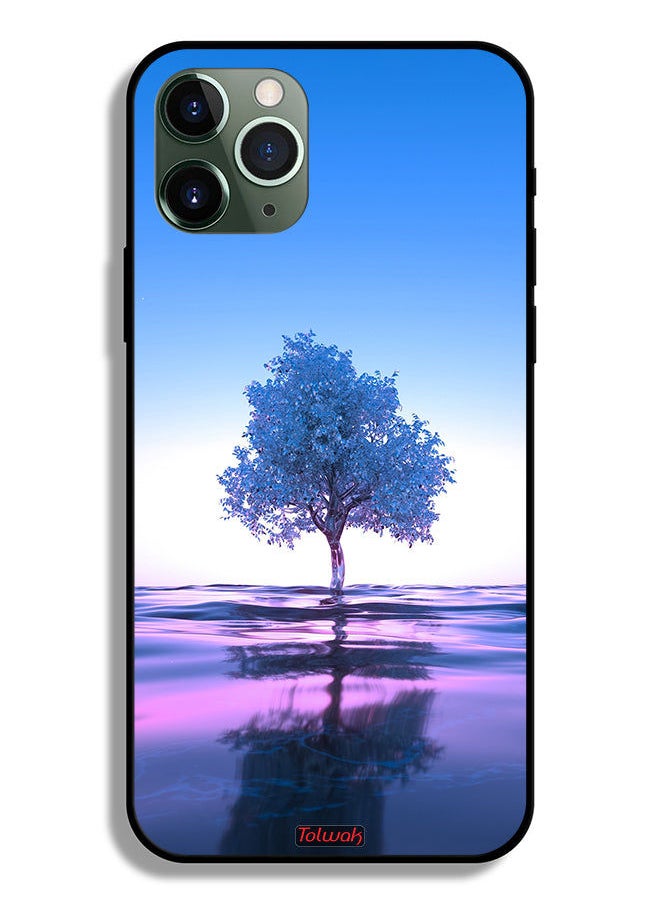 Tolwak - Apple iPhone 11 Pro Max Protective Case Tree Neon Body Of Water Reflection Digital Art - Image 1