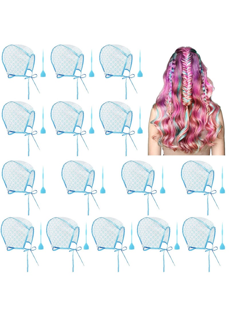 SOLARAE Disposable Hair Coloring Cap, Professional Hair Coloring Cap with Plastic Hook Needles for Hair Coloring Salon Disposable Hairdressing Dyeing Staining Tools for Women Men (15Pcs) - Image 1