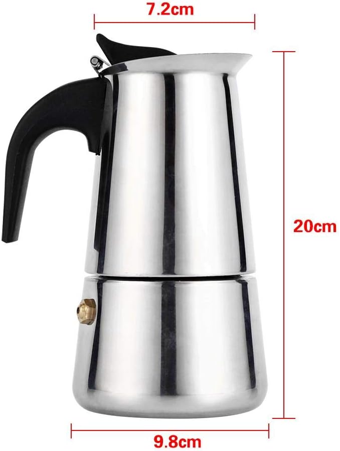 comfrt 300ml/10oz Stovetop Espresso Maker, Stainless Steel Moka Pot Italian Coffee Maker for Camping Home Office Use - Image 1
