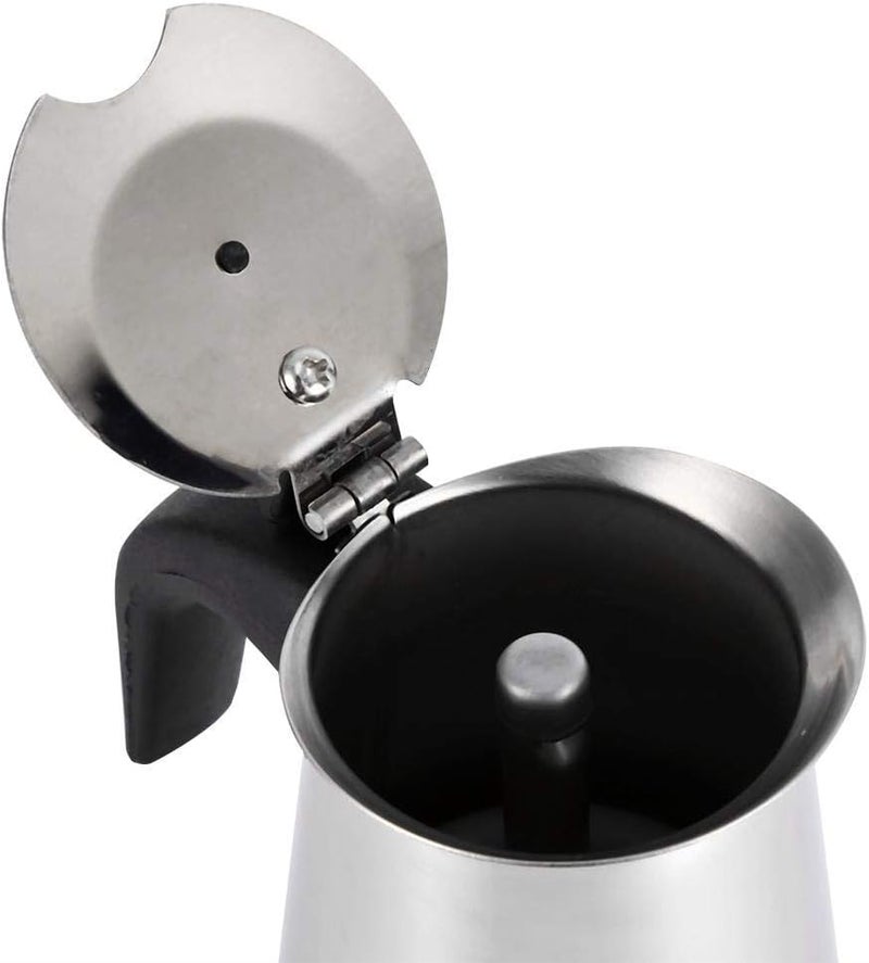 comfrt 300ml/10oz Stovetop Espresso Maker, Stainless Steel Moka Pot Italian Coffee Maker for Camping Home Office Use - Image 5