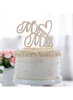 Hatcher lee Mr And Mrs Love Cake Topper Wedding Anniversary Gold Crystal Rhinestone Party Decoration  - Image 4