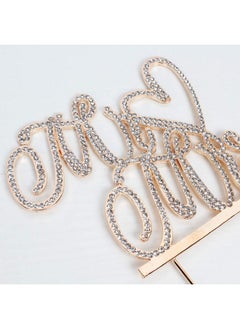 Hatcher lee Mr And Mrs Love Cake Topper Wedding Anniversary Gold Crystal Rhinestone Party Decoration  - Image 2