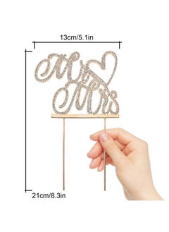 Hatcher lee Mr And Mrs Love Cake Topper Wedding Anniversary Gold Crystal Rhinestone Party Decoration  - Image 3