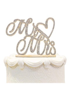 Hatcher lee Mr And Mrs Love Cake Topper Wedding Anniversary Gold Crystal Rhinestone Party Decoration  - Image 1