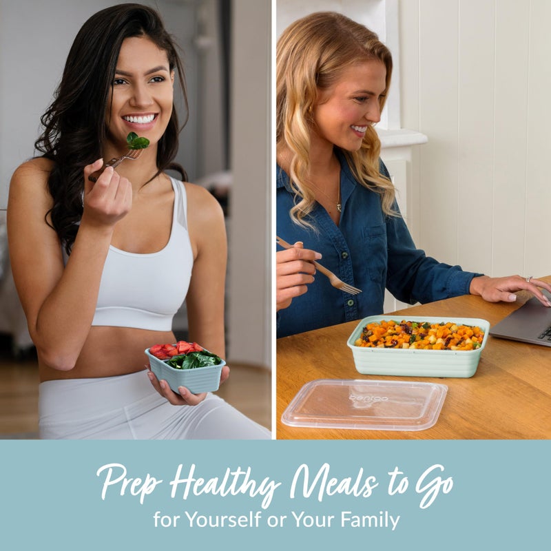 Bentgo Prep 60-Piece Variety Meal Prep Kit - Reusable Food Containers 1-Compartment Trays  Prep Bowls  & Snack Boxes for Healthy Eating - Microwave  Freezer  & Dishwasher Safe (Floral Pastels) - Image 3
