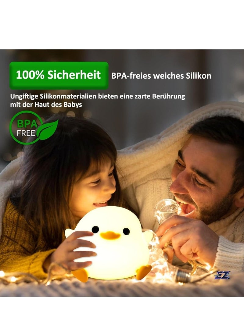 ELTRAZONE Duck Night Light – Cute Portable & Rechargeable Duck Lamp for Girls, Touch Control, Dimmable Nursery Lamp, ABS+SIL Material, Ideal Birthday Gift for Boys & Girls, Dorm Decor - Image 2