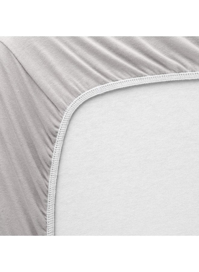 SHEETWORLD.COM SheetWorld Fitted Pack N Play Playard Sheet Compatible with Maxi COSI Swift Play Yard 31 x 39 inches, 100% Cotton Jersey, Hypoallergenic, Butter Soft, Silver Grey, Made in USA - Image 2