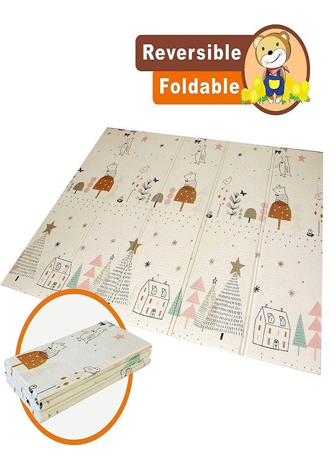 RIVUGJA Baby Folding Mat Play Foam Crawl Waterproof Portable Kids Baby Toddler Outdoor or Indoor Use Non Toxic Extra Large 200 x 180 cm(Multi Color, Print May Vary), 1-PCS. (Blue Road) - Image 2