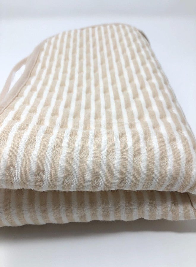 Tiny Undies وسادة تغيير حفاضات الأطفال المقاومة للماء - سطح علوي من القطن الناعم، ظهر من مادة TPU مانعة للتسرب، قابلة لإعادة الاستخدام والغسل لتدريب الأطفال على استخدام المرحاض والتواصل بشأن التبول والتبرز (مخططة) - Image 4