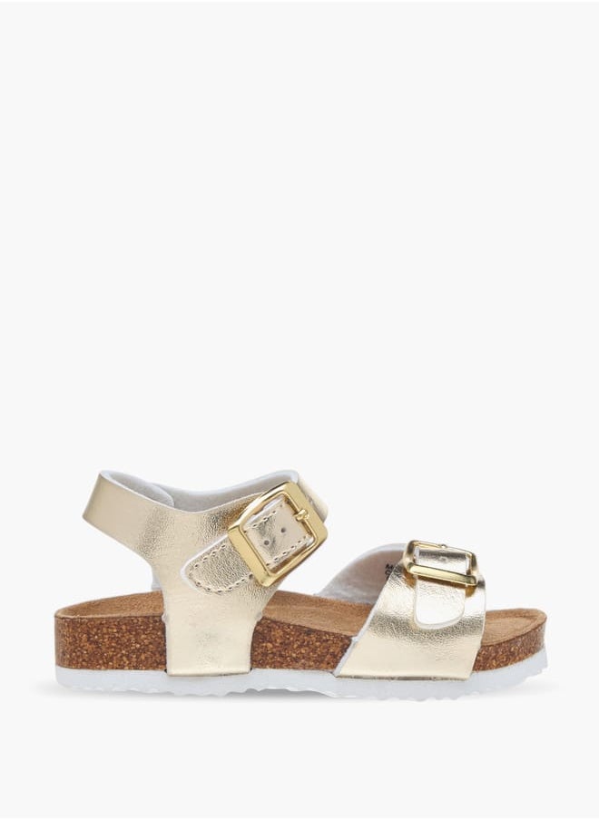 Flora Bella By Shoexpress Girls Solid Sandals With Hook And Loop Closure  - Image 1