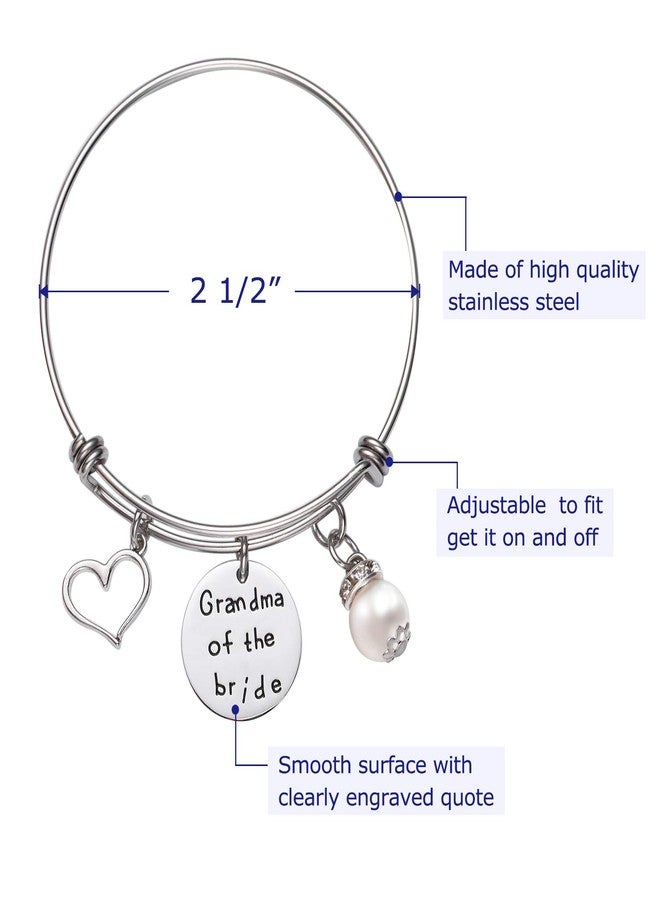 LParkin Grandma Of Bride Bracelet Nana Gifts Great Grandmother Bangle Bracelets Wedding Gift - Image 2