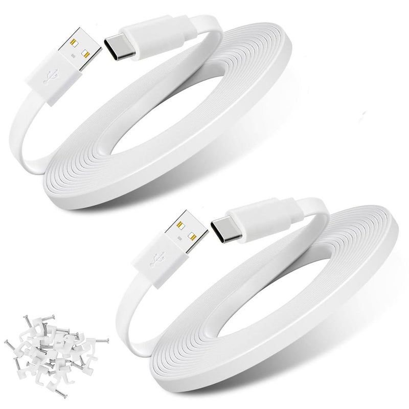 liangxinyun 2Pack 25FT Type C Extension Cable for CCTV Security Camera Ring PanTilt Indoor Cam 2024 ReleaseTapo TPLink 2K C120 CameraPetcube Cam 360Flat USB C Extension Charging CordNOT Micro USB - Image 2