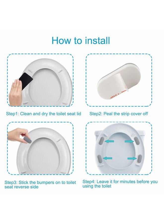 iFealClear 8 Pcs Universal Toilet Seat Bumpers, Toilet Lid Rubber Bumpers Replacement Kit with 8 Extra Thickness Pads for Changing Heights, Strong Adhesion Bidet Toilet Bumpers for Home, Hotel, Hospital Gray - Image 5